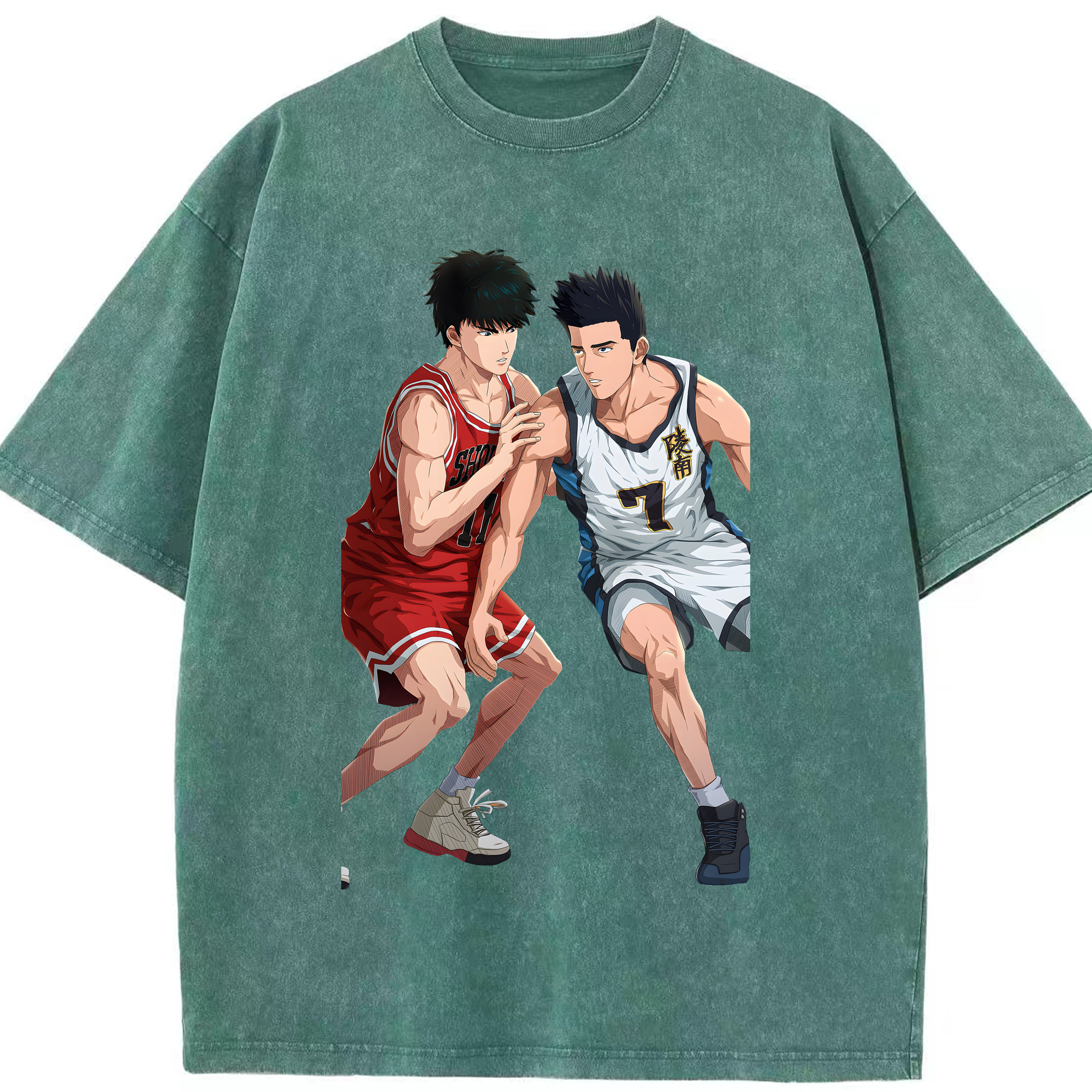 （画像用） SLAM DUNK／スラムダンク 綿100% ヴィンテージ風 半袖Tシャツ（フロントプリント）